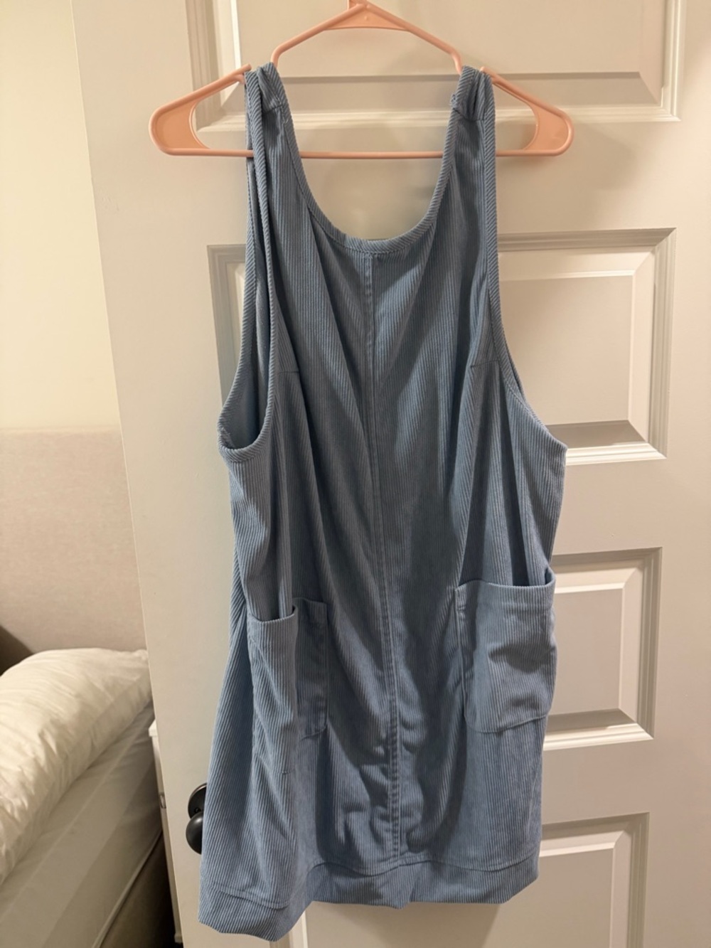 Amazon Light Blue Corduroy Mini Pinafore Dress